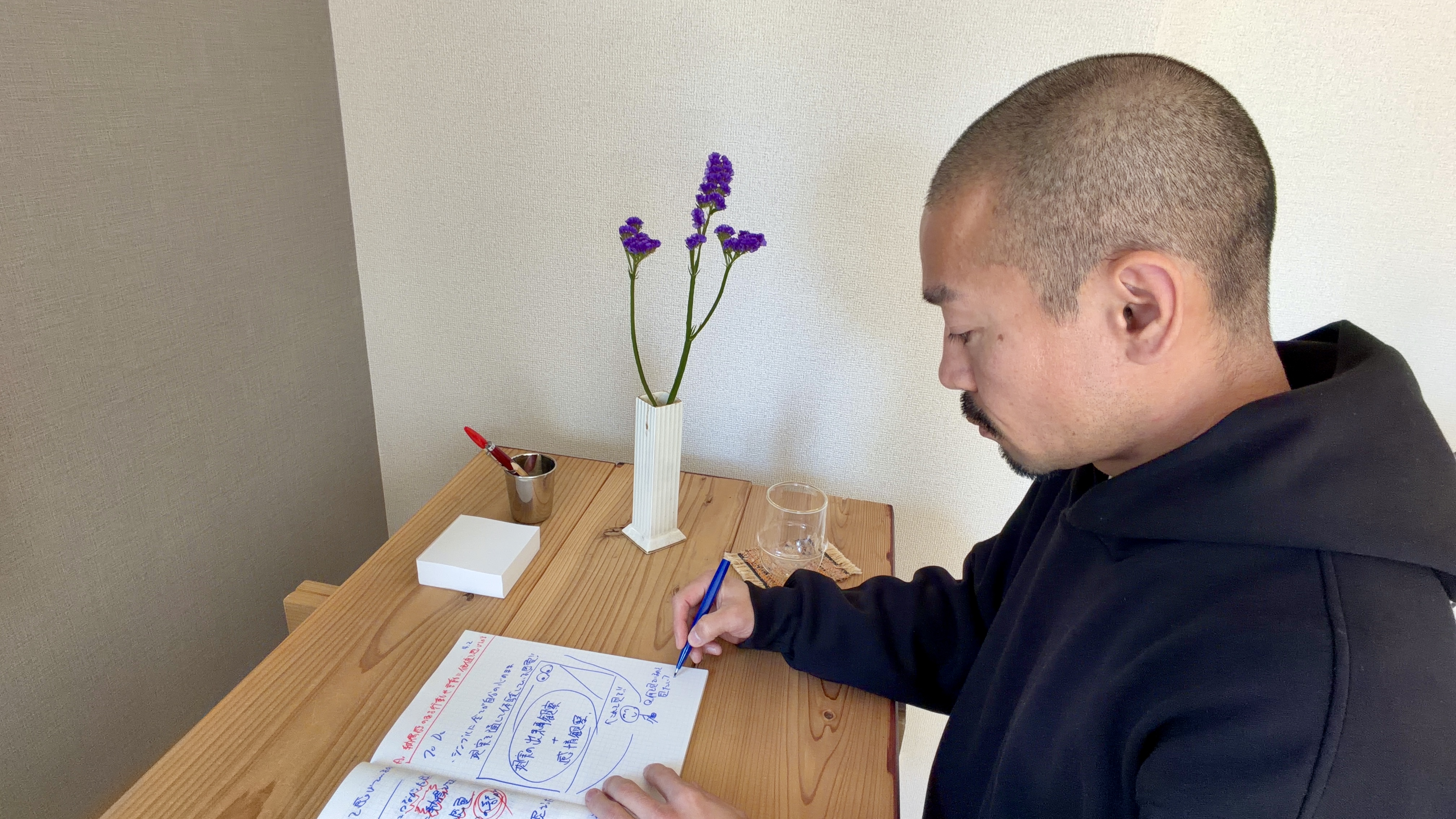 言語化したいことをノートに書いている様子